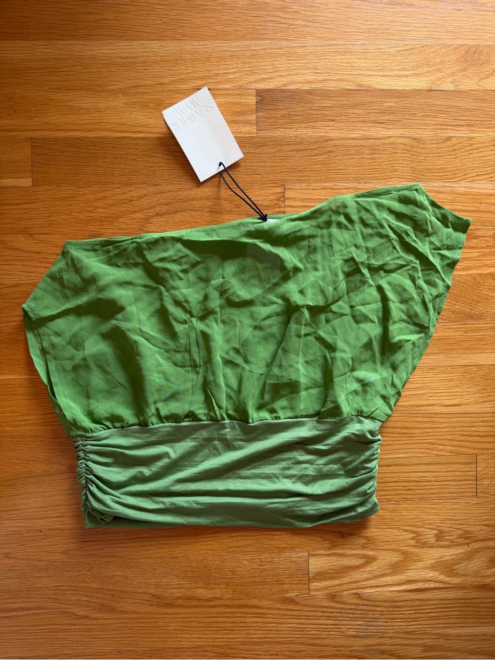 Summer Away Green Melida Off-Shoulder Top - Size Small